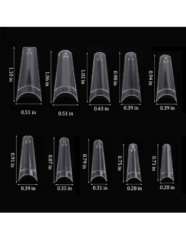 500 Consejos de Uñas Acrílicas Transparentes BTYMS Media Cubierta