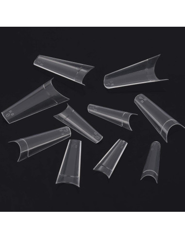 500 Consejos de Uñas Acrílicas Transparentes BTYMS Media Cubierta