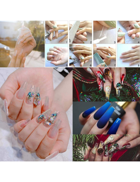 500 Consejos de Uñas Acrílicas Transparentes BTYMS Media Cubierta