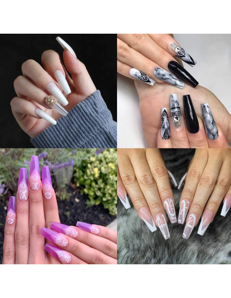 500 Consejos de Uñas Acrílicas Transparentes BTYMS Media Cubierta