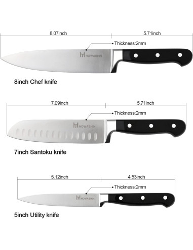 Juego de cuchillos de cocina Howashin 3 piezas acero inoxidable
