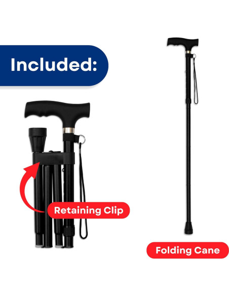 Bastón Plegable RMS Ajustable 86-96 cm Aluminio Negro Bastón Plegable RMS Ajustable 86-96 cm Aluminio Negro