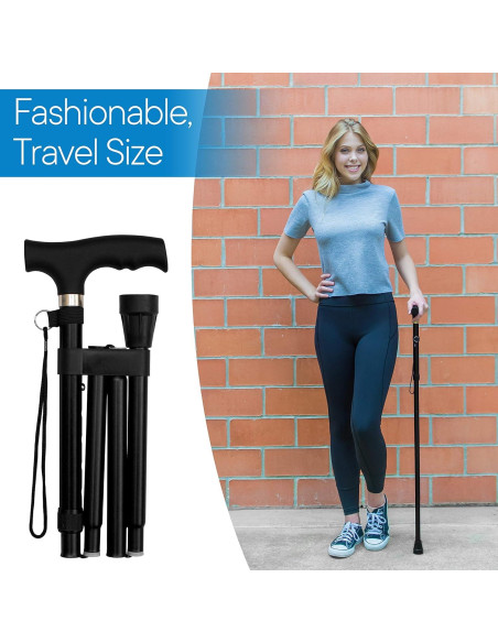 Bastón Plegable RMS Ajustable 86-96 cm Aluminio Negro Bastón Plegable RMS Ajustable 86-96 cm Aluminio Negro