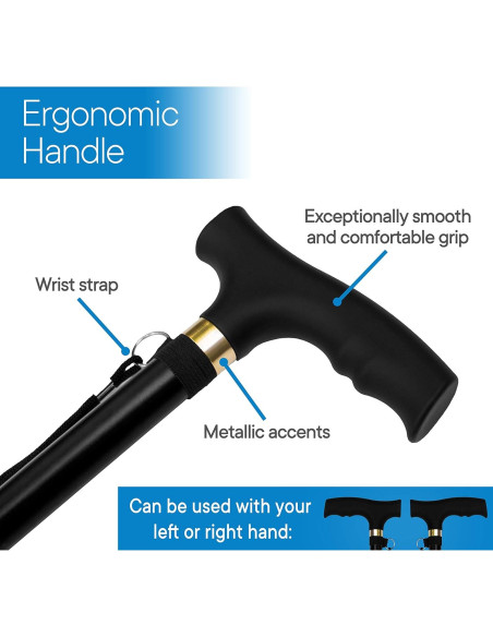 Bastón Plegable RMS Ajustable 86-96 cm Aluminio Negro Bastón Plegable RMS Ajustable 86-96 cm Aluminio Negro