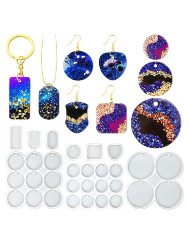 Moldes de Silicona YODOYO para Resina - 31 Cavidades 9 Piezas