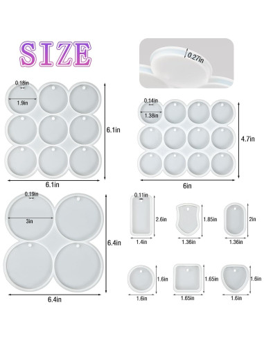 Moldes de Silicona YODOYO para Resina - 31 Cavidades 9 Piezas