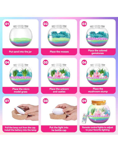 Kit de Terrario Unicornio VigorFun - Manualidades DIY para Niños