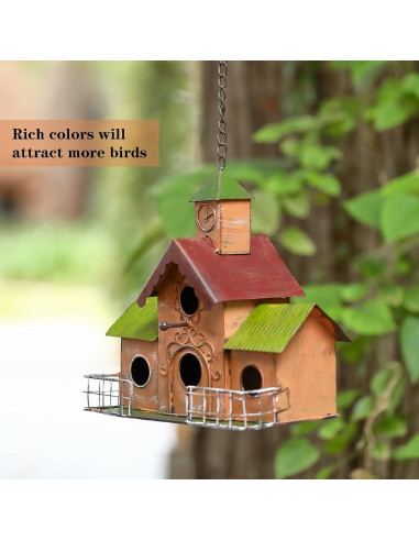 Casa para Aves de Metal MOCOME con Torre del Reloj 4 Huecos