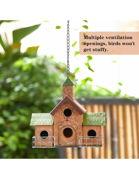 Casa para Aves de Metal MOCOME con Torre del Reloj 4 Huecos