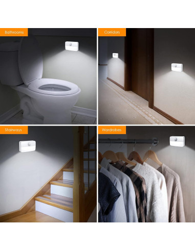 Luz Nocturna JXTZ 2PCS con Sensor de Movimiento Adhesiva