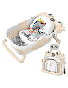 Bañera Plegable para Bebés Wiqins con Termómetro Beige