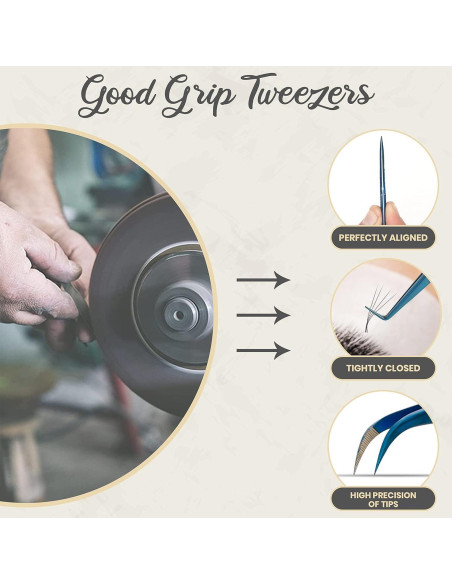 Juego de Pinzas para Pestañas SUPER VENUS - 5 Piezas Acero Inoxidable Juego de Pinzas para Pestañas SUPER VENUS - 5 Piezas Acero Inoxidable