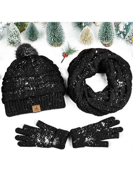 Conjunto de Invierno LOROME: Gorro, Bufanda y Guantes Táctiles