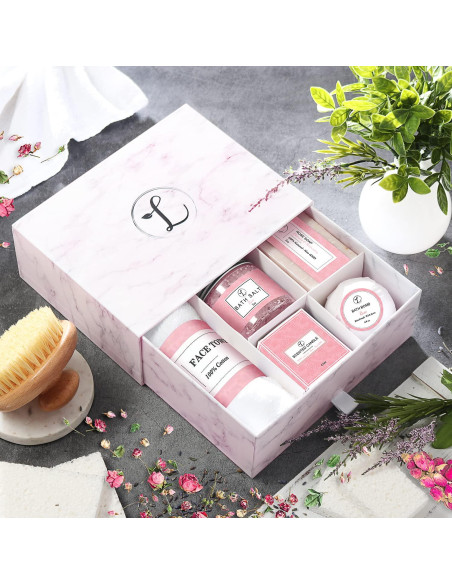 Juego de Regalo de Spa Natural Envizins 5 Piezas Rosa