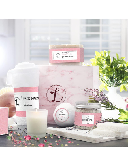 Juego de Regalo de Spa Natural Envizins 5 Piezas Rosa