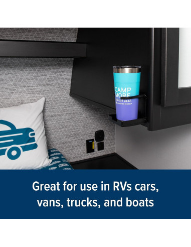 Soporte para Bebidas Ajustable Camco 44044 - Negro - Para RV y Autos