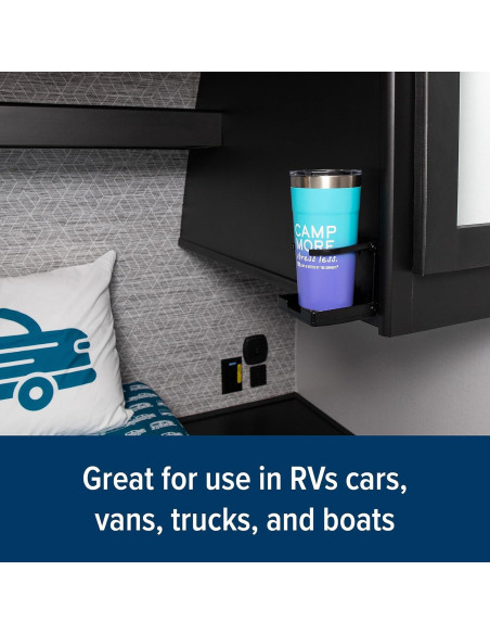 Soporte para Bebidas Ajustable Camco 44044 - Negro - Para RV y Autos