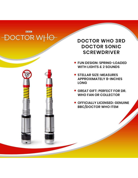 Destornillador Sónico Tercer Doctor Jon Pertwee - Electrónico con Luz y Sonido Destornillador Sónico Tercer Doctor Jon Pertwee - Electrónico con Luz y Sonido