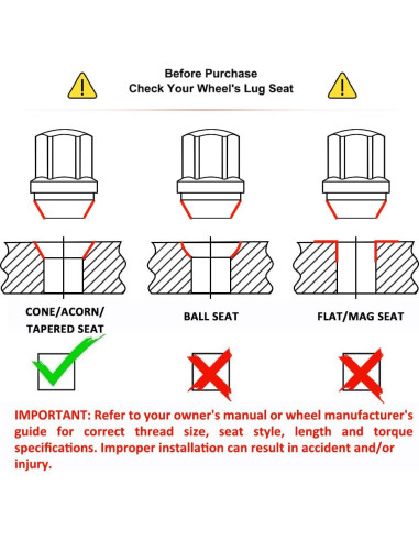 Tuercas de Rueda White Knight 9/16"-18 Cromo para Dodge y Ram