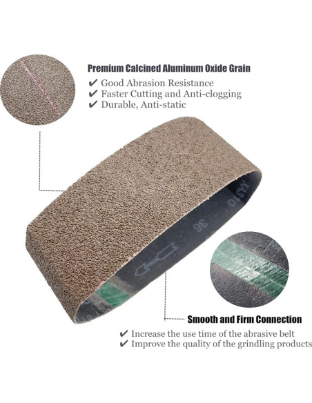 Cintas de Lijado 3x46 cm Taokyid 36 Granos Paquete de 10 Cintas de Lijado 3x46 cm Taokyid 36 Granos Paquete de 10