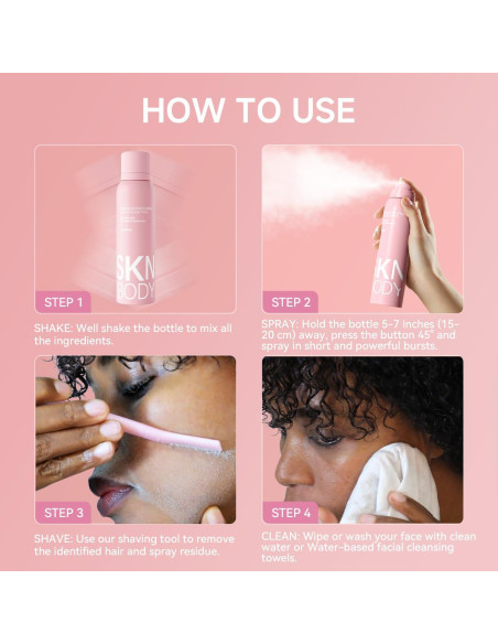 Spray Identificador de Cabello SKNBODY con 4 Navajas para Dermaplaning