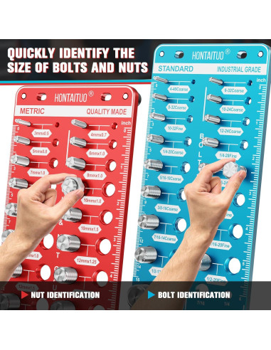 Comprobador de Roscas de Tuerca y Tornillo HONTAITUO 42 Tamaños