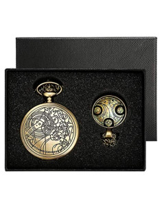 Reloj de bolsillo vintage YISUYA con cadena de bronce 30cm