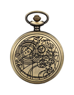 Reloj de bolsillo vintage YISUYA con cadena de bronce 30cm 2