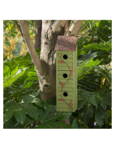 Casa de Aves Colgante Glitzhome Verde Envejecido 45.72cm