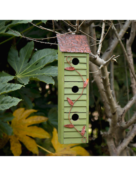 Casa de Aves Colgante Glitzhome Verde Envejecido 45.72cm