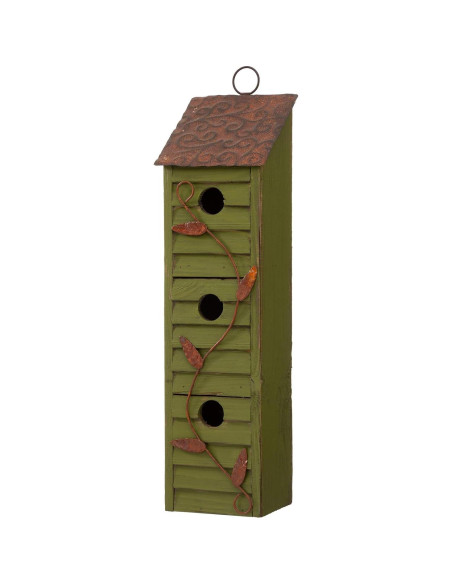 Casa de Aves Colgante Glitzhome Verde Envejecido 45.72cm