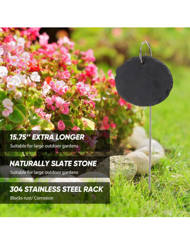 12 Etiquetas de Pizarra para Jardín Colingmill Ovaladas