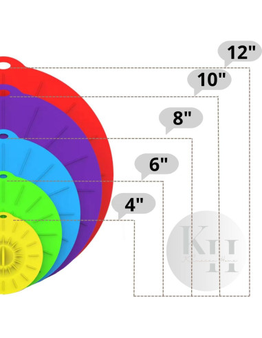 Tapas de Silicona Universales KIMCEN HOME - 5 Piezas 10-30 cm