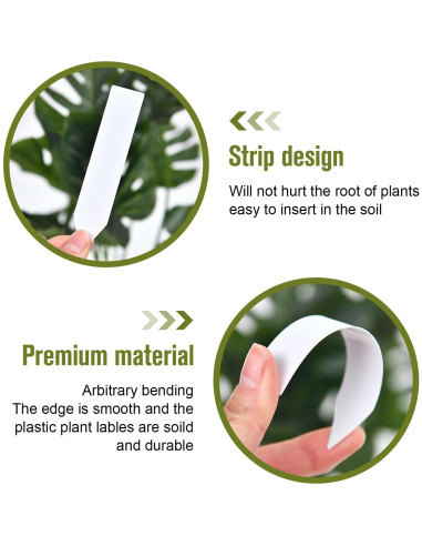 Etiquetas de Jardín Beerlove 300 Pcs 10.16 cm Blancas Impermeables