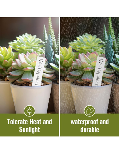 Etiquetas de Jardín Beerlove 300 Pcs 10.16 cm Blancas Impermeables