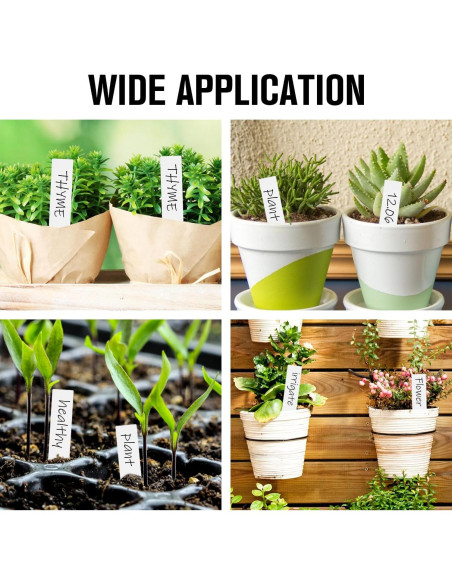 Etiquetas de Jardín Beerlove 300 Pcs 10.16 cm Blancas Impermeables