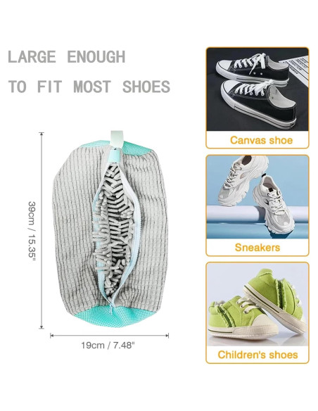 Bolsa de Lavado de Zapatos LYiFanfs Reutilizable 38x19 cm Gris Bolsa de Lavado de Zapatos LYiFanfs Reutilizable 38x19 cm Gris