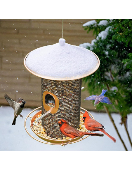 Comedero Colgante para Aves Samhe de Metal 1.36 kg Bronce