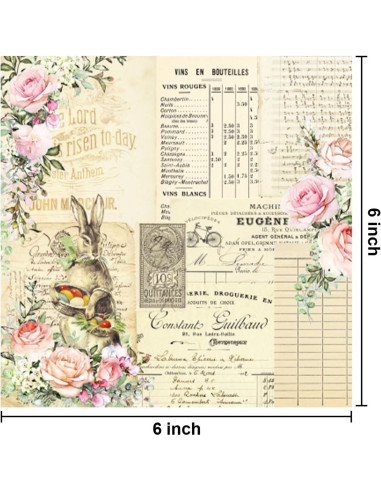 Conjunto de Papel de Patrón de Pascua Sorkwo 24 Hojas 15.24 cm