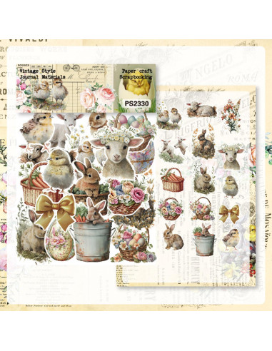 Conjunto de Papel de Patrón de Pascua Sorkwo 24 Hojas 15.24 cm