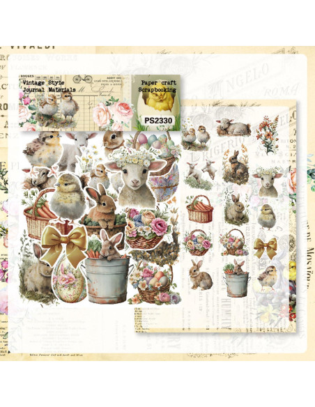 Conjunto de Papel de Patrón de Pascua Sorkwo 24 Hojas 15.24 cm