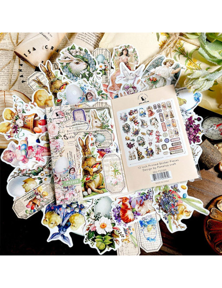 Conjunto de Papel de Patrón de Pascua Sorkwo 24 Hojas 15.24 cm