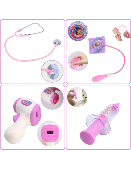 Kit de Doctor para Niños Gifts2U 42 Piezas Rosa 3-6 Años Kit de Doctor para Niños Gifts2U 42 Piezas Rosa 3-6 Años