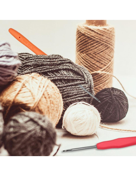 Gancho de Crochet QLRFFLJOY 0.5mm Aluminio Verde Azulado