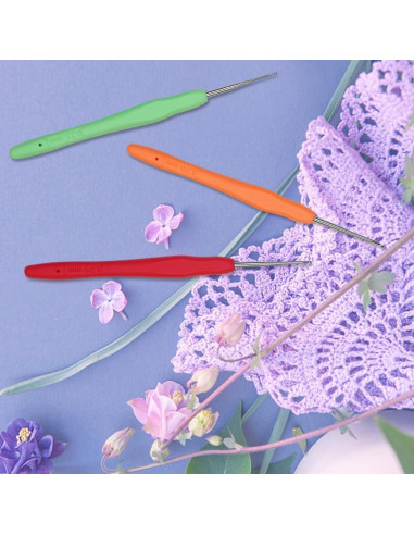 Gancho de Crochet QLRFFLJOY 0.5mm Aluminio Verde Azulado