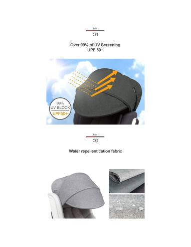 Extensor de Sombra Solar Manito Beige para Asiento de Coche