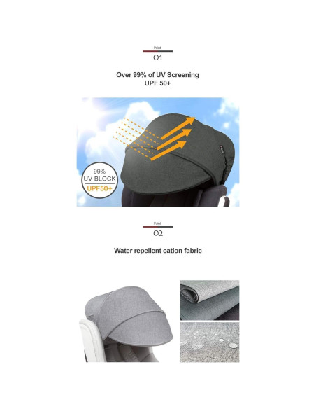 Extensor de Sombra Solar Manito Beige para Asiento de Coche