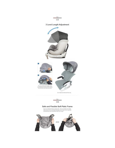 Extensor de Sombra Solar Manito Beige para Asiento de Coche