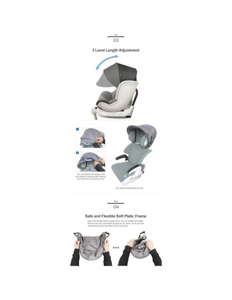 Extensor de Sombra Solar Manito Beige para Asiento de Coche