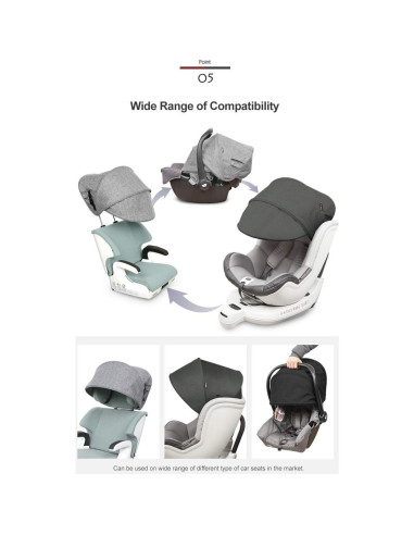 Extensor de Sombra Solar Manito Beige para Asiento de Coche